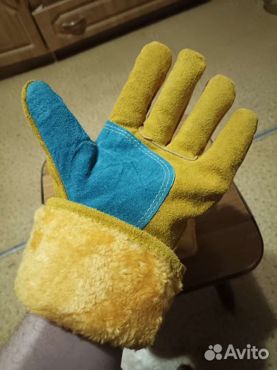 Перчатки натуральная замша, зимние, утепленные