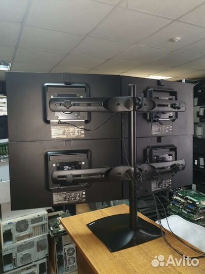 Ergotron стойка + 4 монитора nec 23