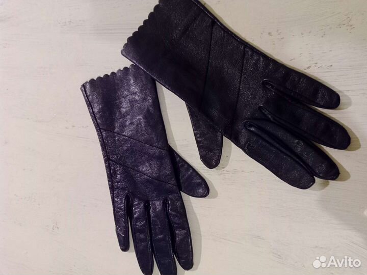 Перчатки женские кожаные