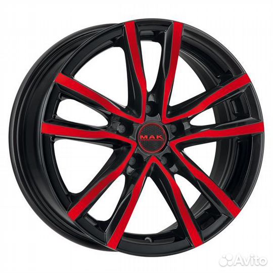 R17 5x112 7J ET42 D76 MAK Milano Black and Red