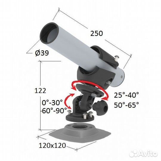 Держатель спиннинга сквозной на баллон наклонный