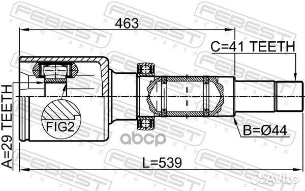 ШРУС внутр правый ford transit TT9 2006-2013