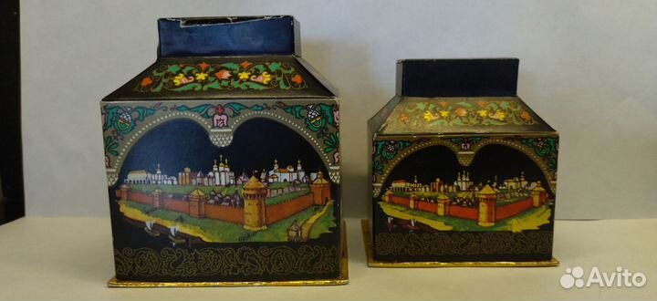 Коробки духи+одеколон чёрный ларец новая заря 19