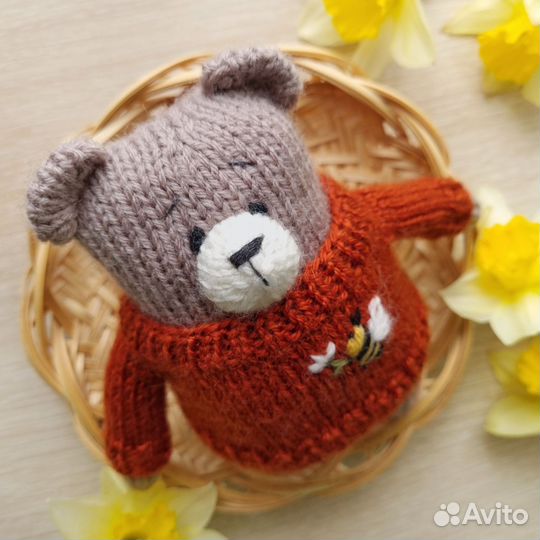 Вязаный мишка Вязаные игрушки ручной работы