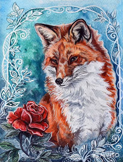 Картина - Лиса. Детская иллюстрация
