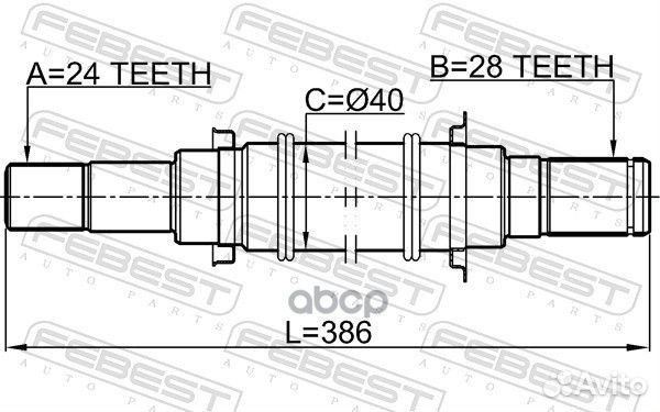 Полуось правая24x369x28 0512-BL16MT Febest