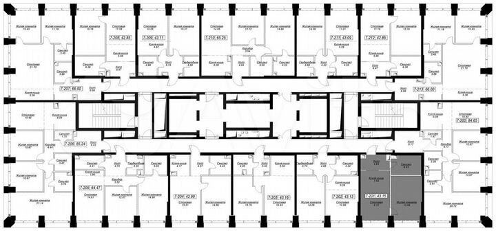 1-к. квартира, 43,5 м², 15/55 эт.