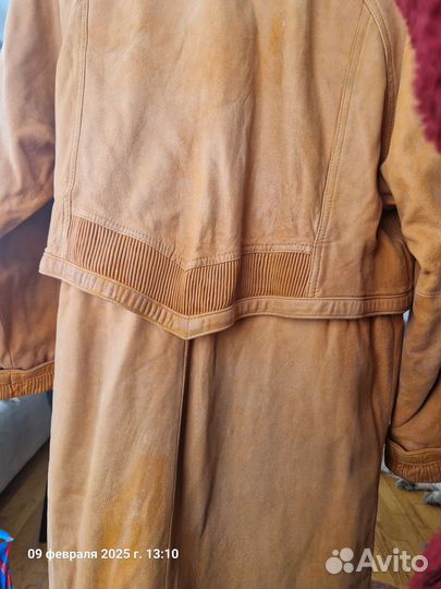 Кожаный плащ женский натуральная кожа длинный