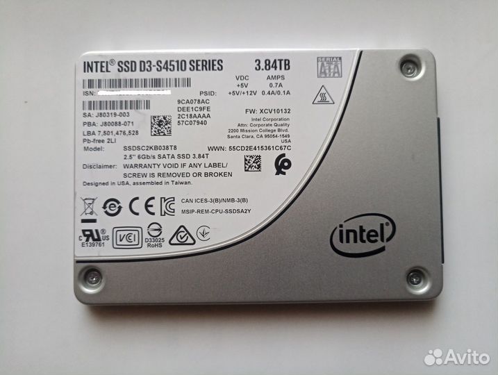 Intel D3-S4510/S4610 3.84TB SATA