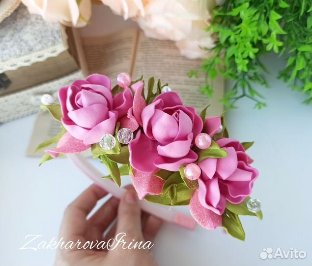 Ободок с цветами