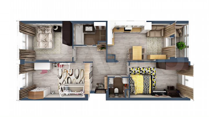 3-к. квартира, 80 м², 3/17 эт.