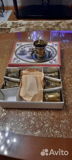 Кофейный набор, новый, 6 кружек и 6 блюдечек