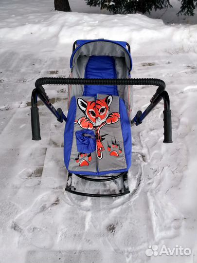 Санки-коляска новые (тигренок)