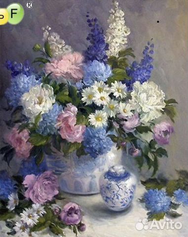 Картина из страз алмазная вышивка букет цветы