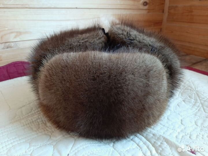 Норковая шапка мужская ушанка