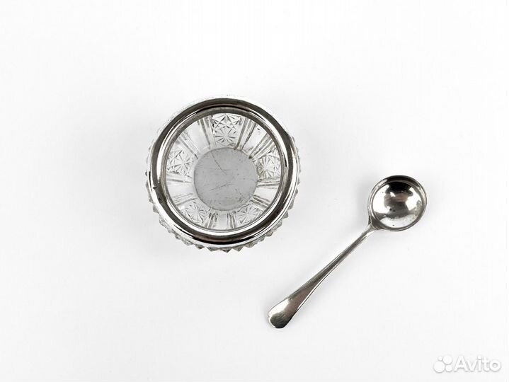 Антикварная солонка, Англия, серебро, 1898 год