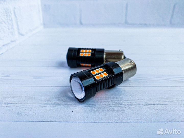 Led лампы P21W светодиодные желтые (оранжевые)