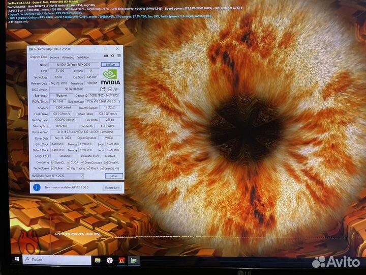 Видеокарта RTX 2070 Gigabyte 3X OC