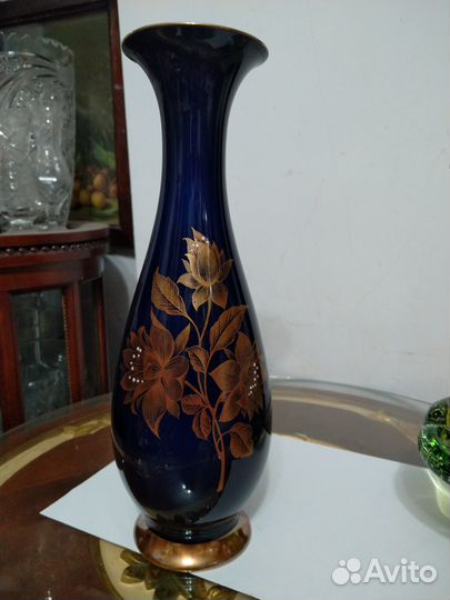 Вазы, кобальт, Германия, цветное стекло, Чехослова