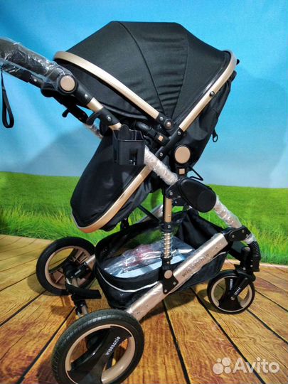 Новая коляска 2в1,3в1. Цвет чёрный. Трансформер