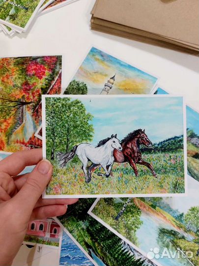 Открытки Акварелью А6 разные