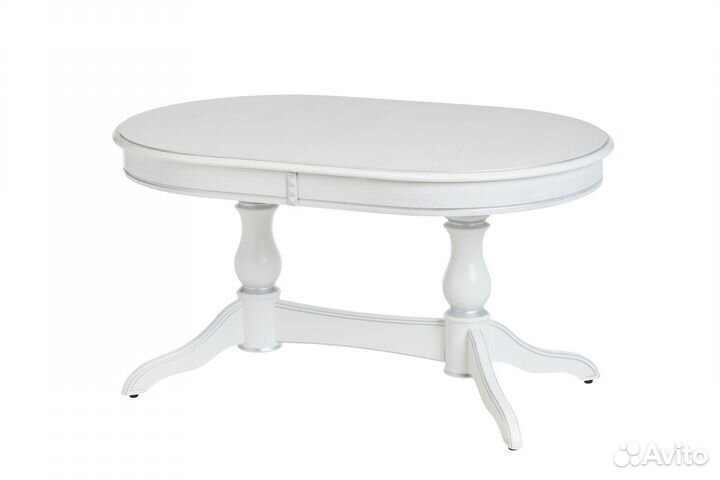 Стол овальный лира 140+35*90 т.1 пат.серебро