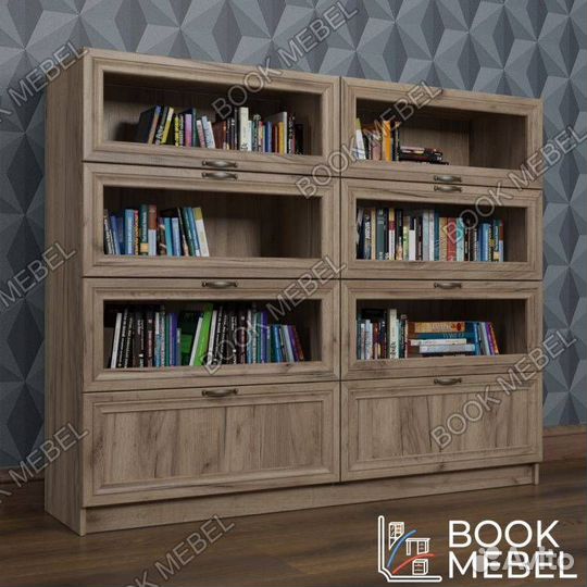 Классический книжный шкаф с откидными дверцами