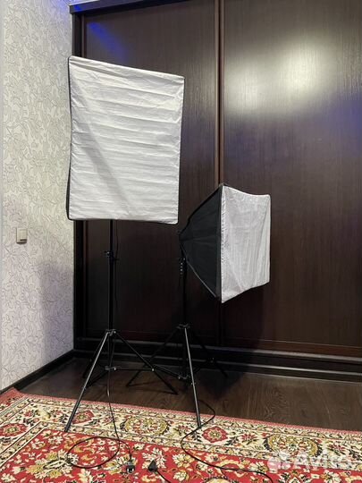 Софтбоксы на стойках 2 шт (по 4 лампы)