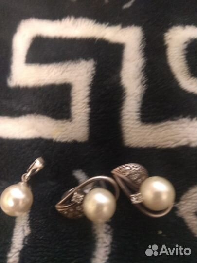 Серьги серебро с жемчугом