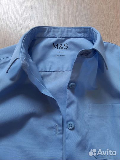 Школьная рубашка на 7-8 лет Mark and Spencer