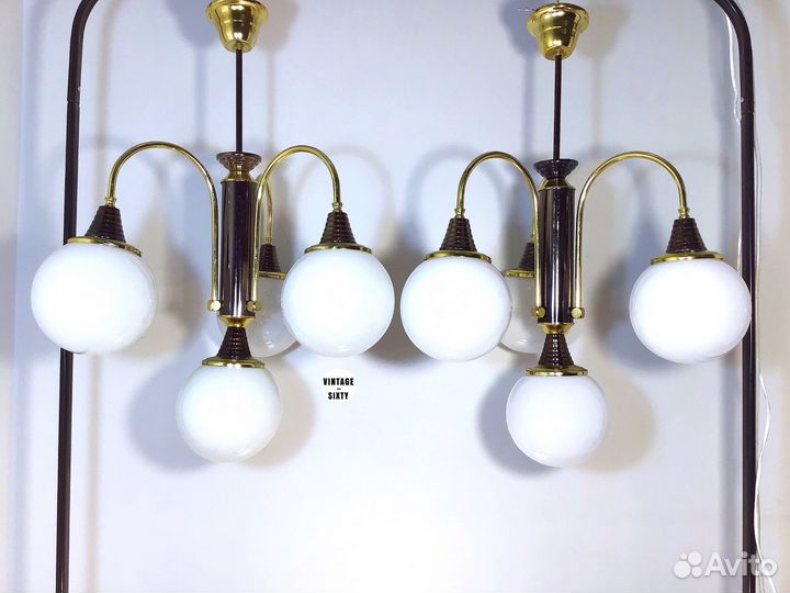 Люстра винтажная на 4 лампы Италия 80-е гг