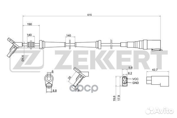 Датчик ABS передн. Ford Transit Connect 02