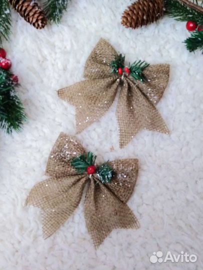 Новогодние украшения Бант декоративный