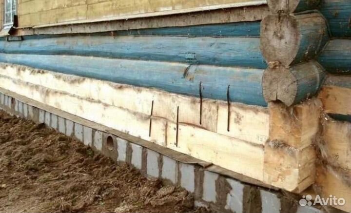 Подъем домов. Замена венцов и ремонт фундаментов