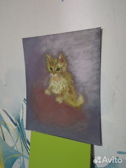 Картина маслом котик