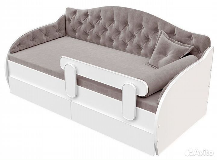 Детская кровать-тахта в каретнoй стяжке и ящиками