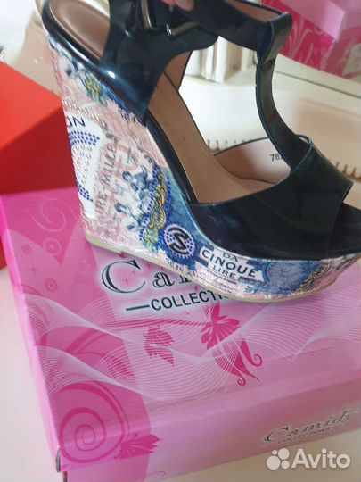 Босоножки на платформе черные 38