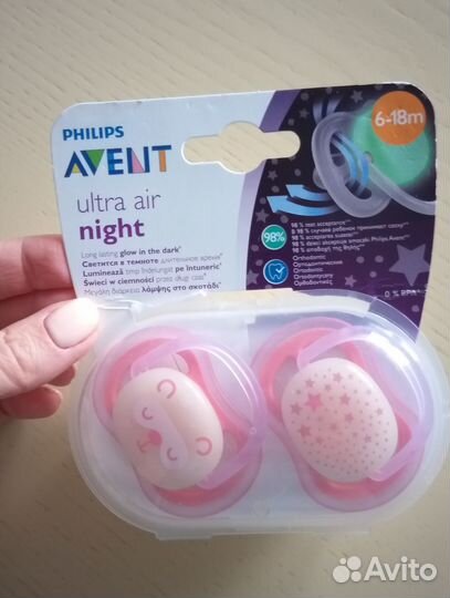 Соска пустышка avent 6-18 мес