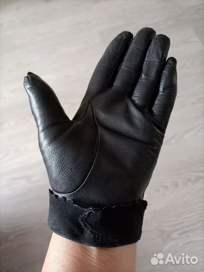 Перчатки женские кожаные,2 пары