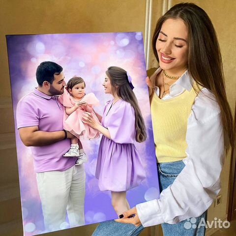 Портрет по фото на холсте