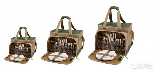 Термосумка с посудой для пикника Арктика зеленая