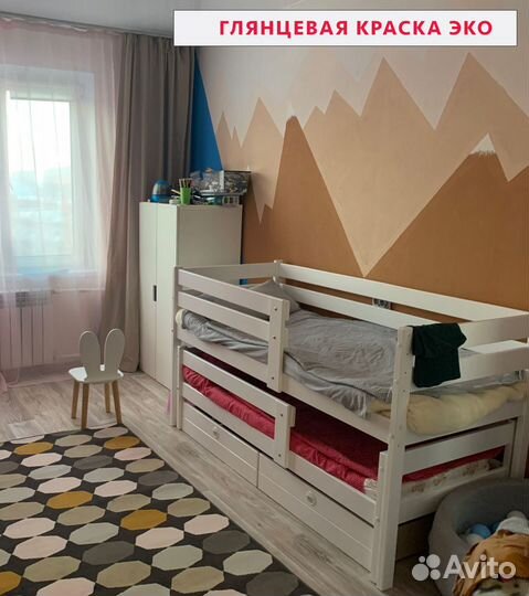 Двухъярусная детская кровать из березы