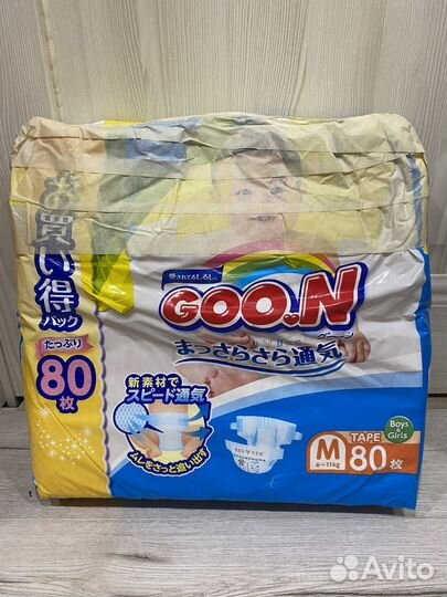 Подгузники Goon размер М 80
