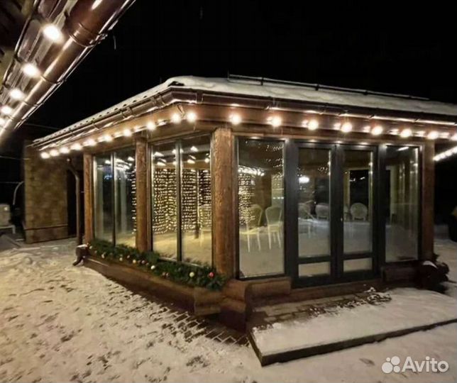 Монтаж premium гирлянд на дома и коттеджи