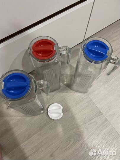 Кувшин для напитков воды стеклянный 1,3 л