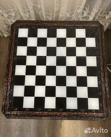Шахматный стол ручная работа, резной
