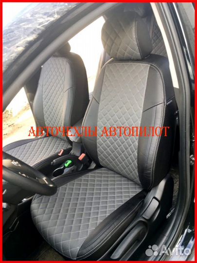 Чехлы Автопилот Hyundai Solaris 2 из экокожи Ромб