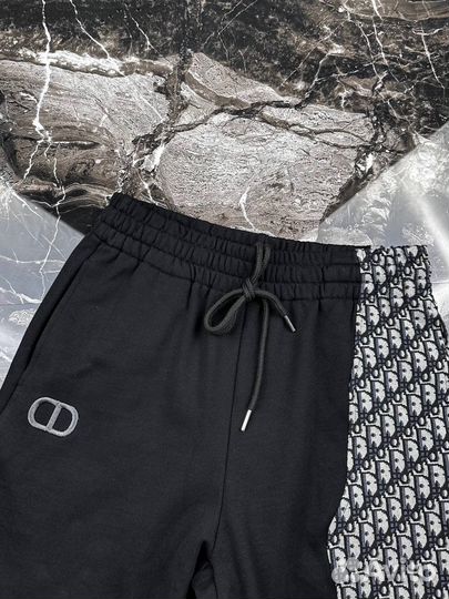 Шорты Dior мужские черные двухцветные