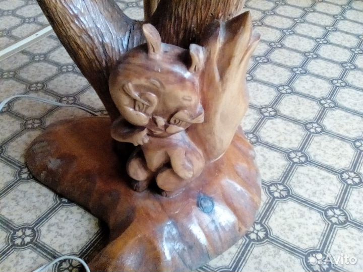 Торшер деревянный резной СССР