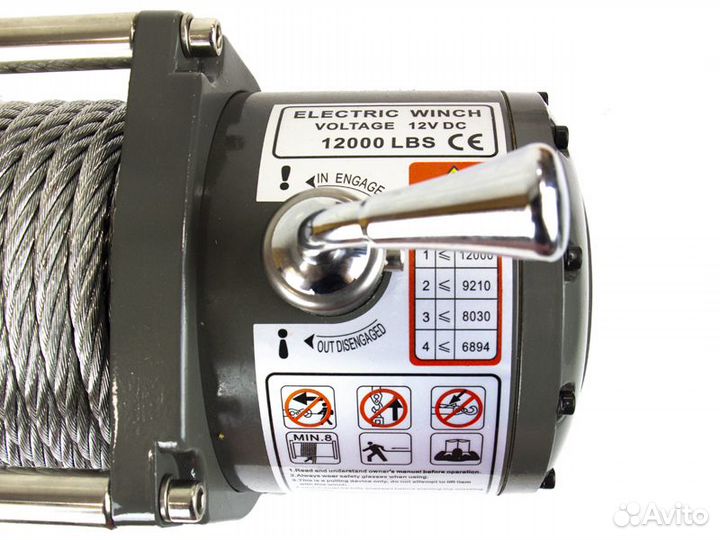 Лебедка Electric Winch 12000 lbs чугунный клюз